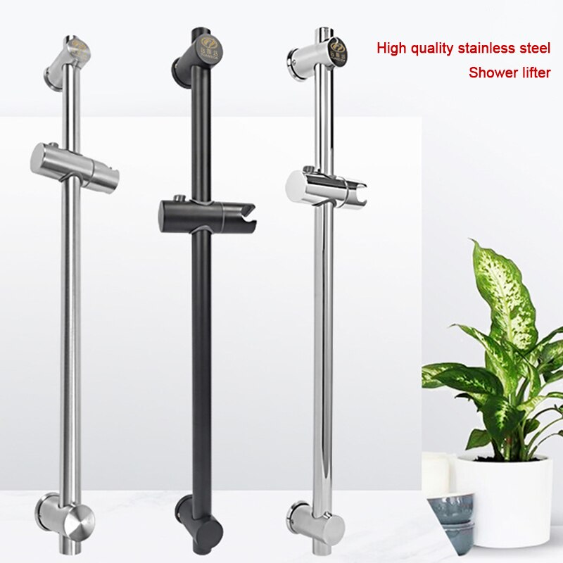 304 rustfritt stål dusj skyvebjelke veggmontert roterbar dusjstang justerbar skyve skinne sett løftestang