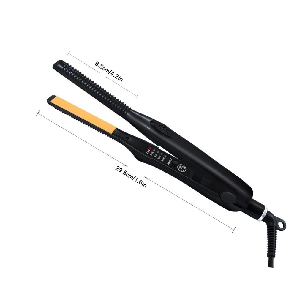 Small Flat Iron for Short Hair Men Beard Straightening 2 In 1 Straightener Fast Heat Up Curler with Tourmaline Ceramic Plates