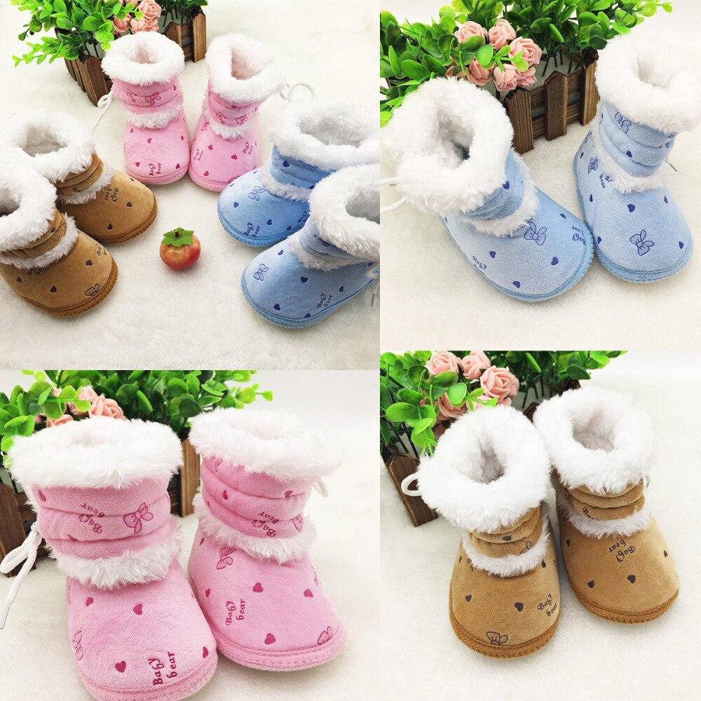 Inverno do bebê antiderrapante sapatos infantis da criança meninos meninas grosso pelúcia quente botas de neve botas berço crianças super manter sapatos quentes