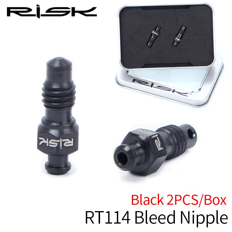 RISK-tornillos de titanio para fijación de frenos de disco de bicicleta, pinza hidráulica de aceite, manivela: Bleed Nipple-Black