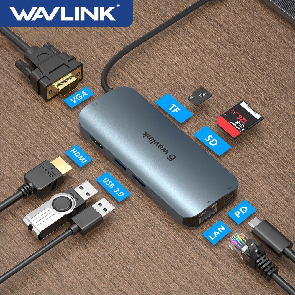 Wavlink USB-C Centrum kompatybilny z HDMI adapter wideo konwerter sygnału rodzaj-c mini stacja dokująca dla systemu okna prochowiec OS rozdzielacz Centrum na USB