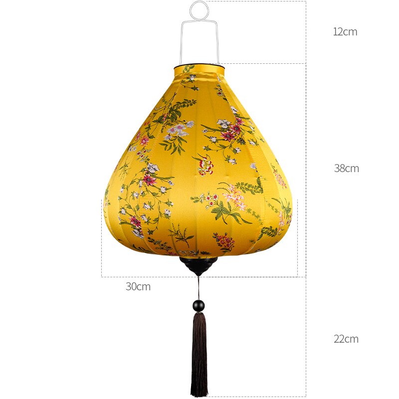 12/14inch Chinese Traditional Silk Lanterns Japan Waterproof Retro Style Scenic Spots Ancient Town Decor Palace Lantern: 7 12inch