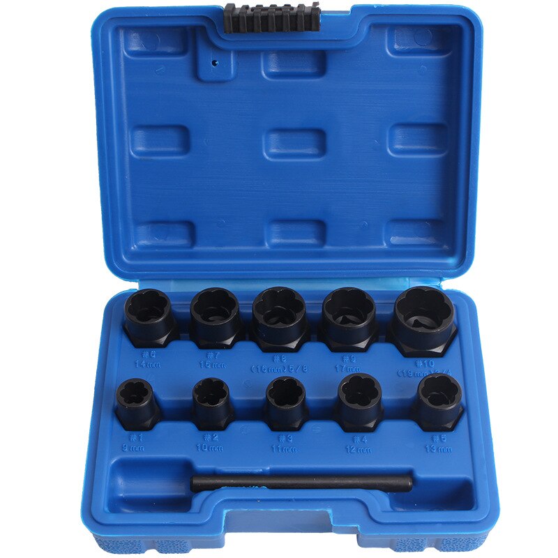 Extracteur de vis endommagé, 11 pièces, Kit d'outils de démontage d'écrou de boulon, clé à douille