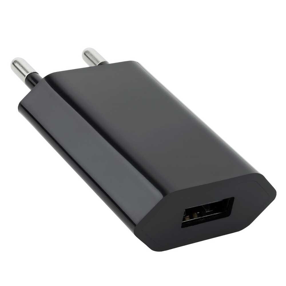 Nanokabel usb-stik oplader 1 port 5w sort 10.10.2002 5v 1a strømadapter vægoplader adapter til smartphones tablets