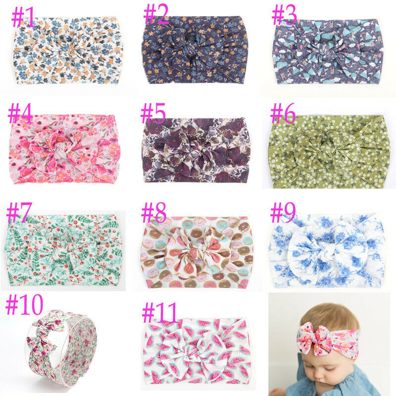 Headwrap Girls Hair Band Nylon Headband Newborn Baby Hairband Bowknot Turban Baby head wear 0-3 Years