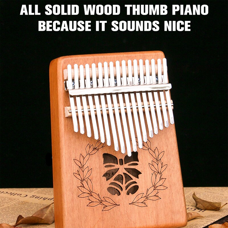 17 Keys Kalimba Wood Mahogany Thumb Piano Portable Hollow Pattern Finger Marimba Likembe Musical Instrumentos Pianoforte Calimba