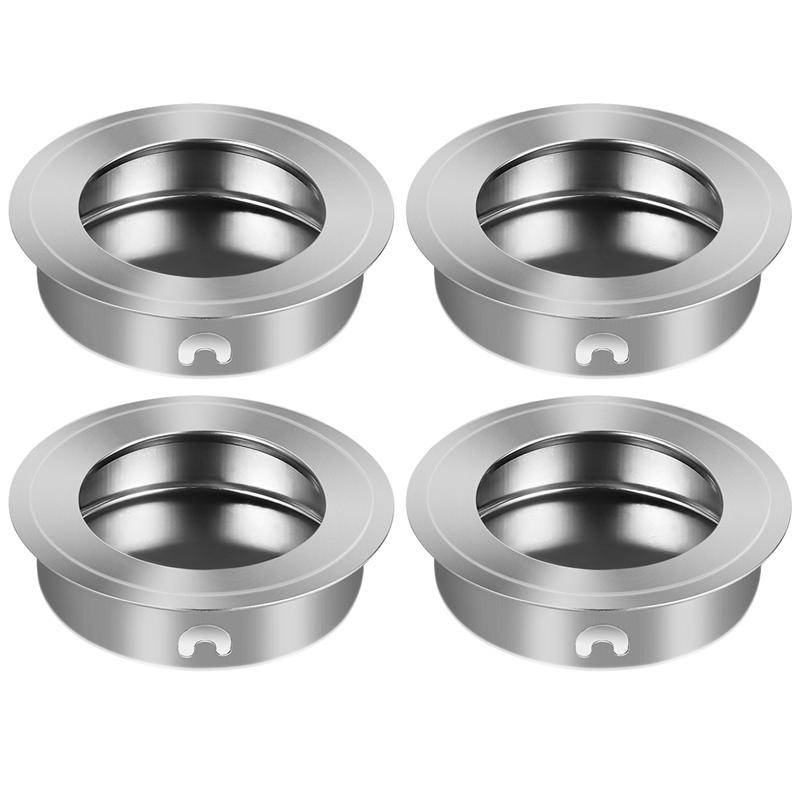4 Stuks 35Mm Handgrepen Platte Rvs Verzonken Flush Vinger Insert Schuifdeur Handvat Kast Pulls Schuifladegrepen