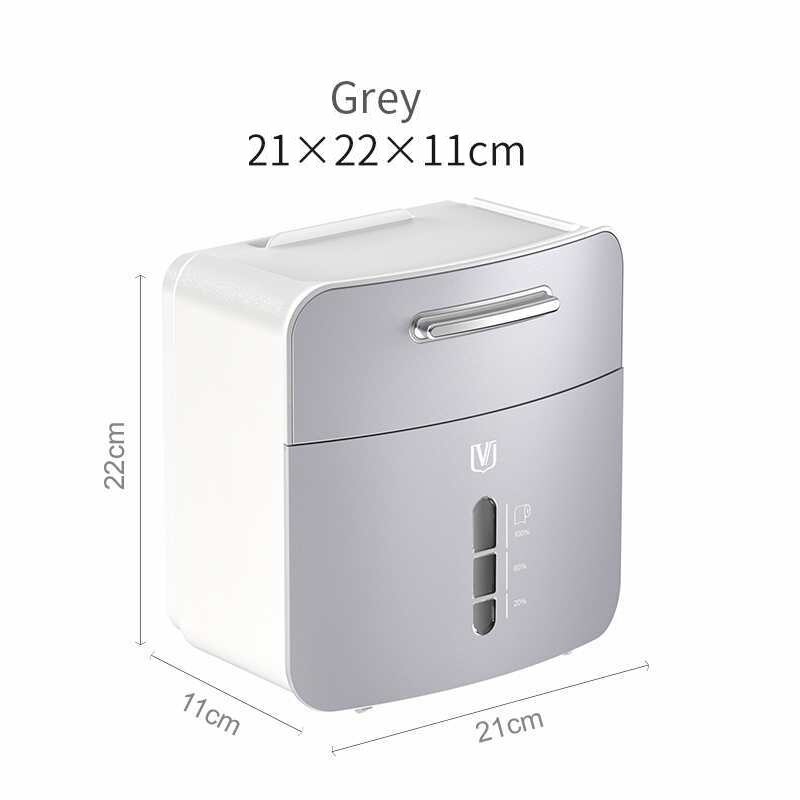 Waterproof Toilet Paper Holder Wall Mounted Roll Paper Tube Storage Box Tissue Box Shelf Bathroom Dustproof Paper Case Box: gray