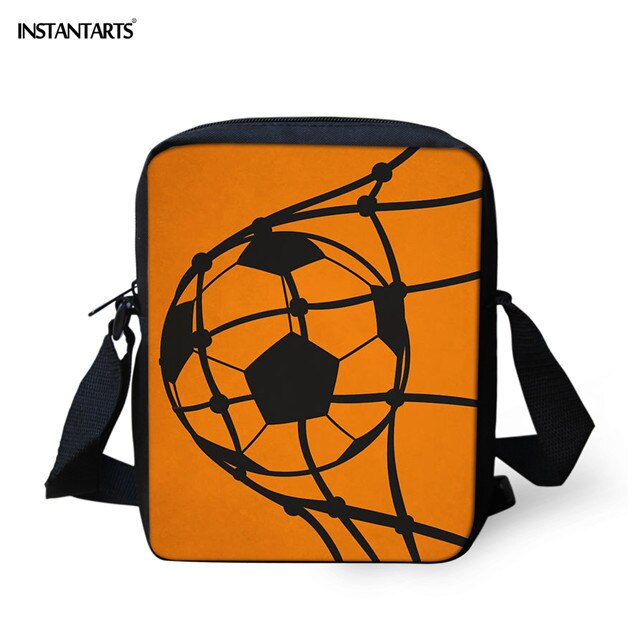 INSTANTARTS 3D Soccer Goal Ball Print Crossbody Bags for Boys Casual School Students Bookbag Small Messenger Bag Handbag Mochila: HMC1372E