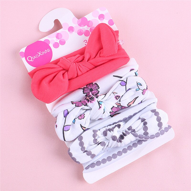 3Pcs Kids Floral Headband Girls Baby Elastic Bowknot Accessories Hairband Set baby headband A20