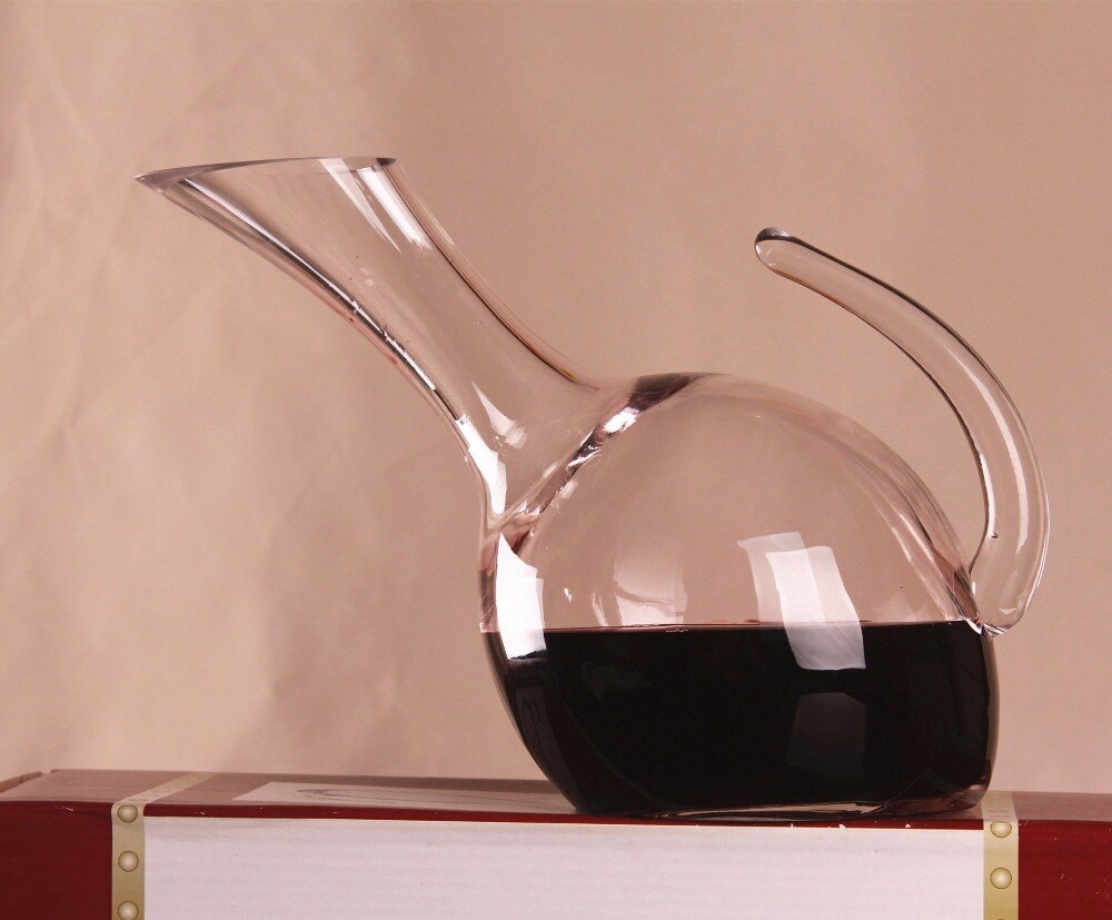 1PC 1500ml Glass Spout Wine Decanter Aerator Container Wine Dispenser Carafe with Handle Wine Bottle Jug JS 1106