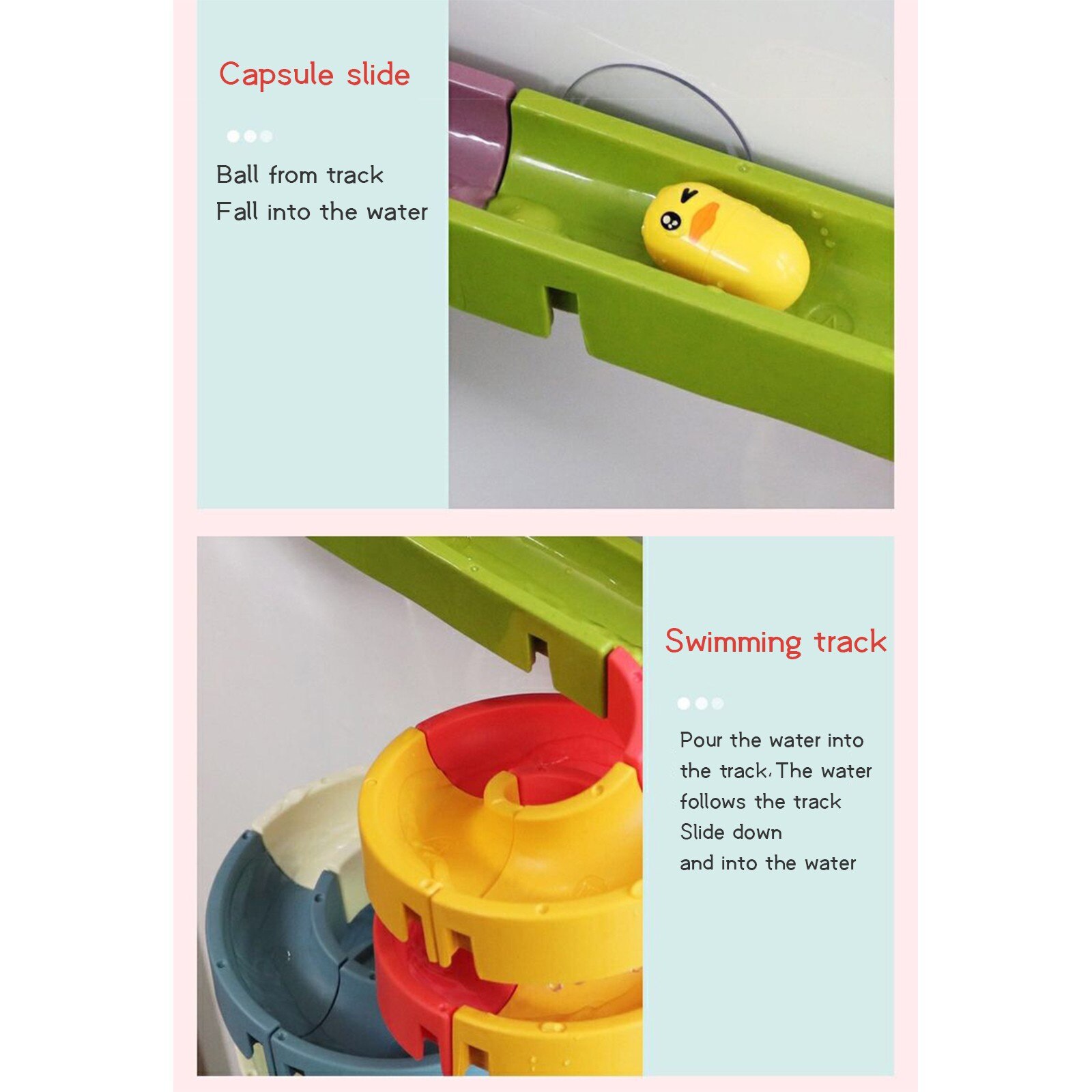 Bath Toys Fun DIY Slide Indoor Waterfalls Track Stick to Wall Bathtub Toy Play Water Games Tool Bathing Shower Games Toy