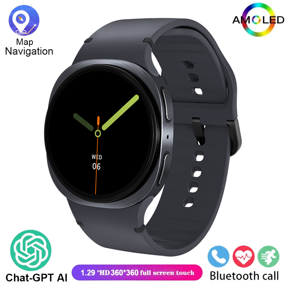 GPS AMOLED Mini nuovo originale Smart Watch uomo salute sport frequenza cardiaca chiamata Bluetooth impermeabile 8 Smartwatch da uomo: nero