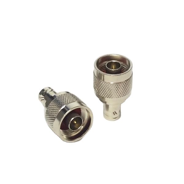 1 unidad, conector N macho a BNC hembra, adaptador coaxial RF, convertidor recto niquelado,