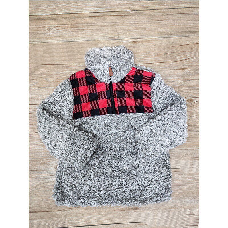 Rts tts monogram leopard gepard bøffel plaid patch børn sherpa pullovere drenge og piger jakker fleece ungdoms pullover frakker: 1 / 3t