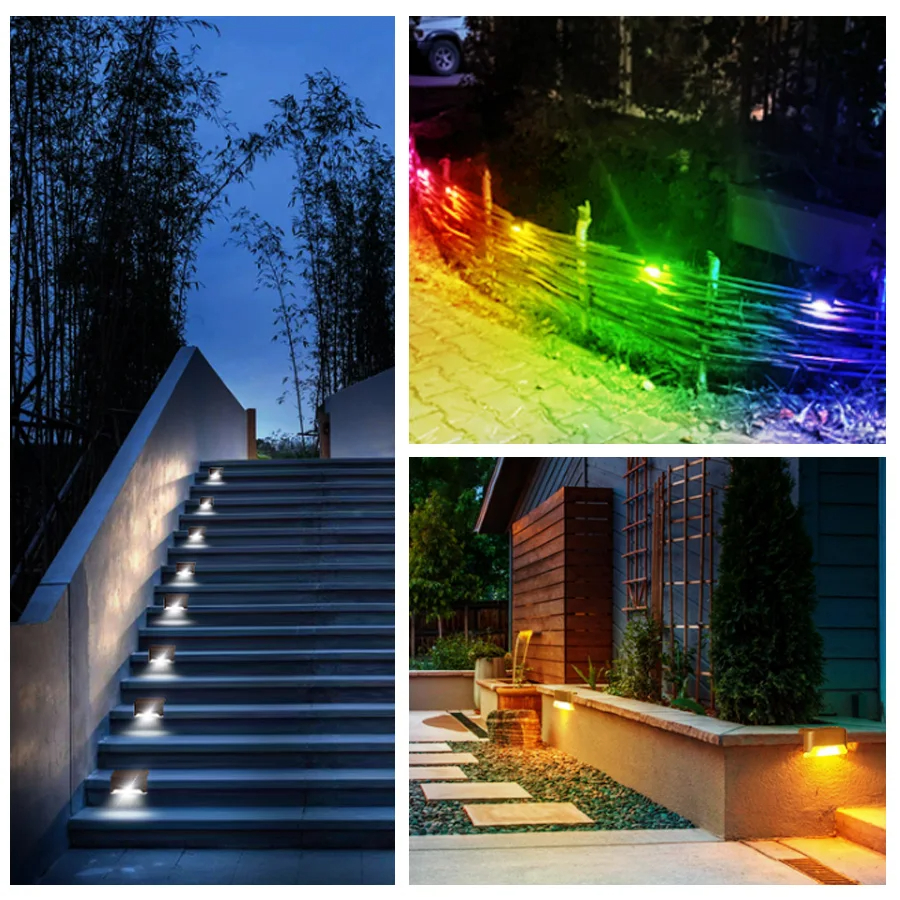 LED solaire étape lumières extérieure clôture lumière jardin décoratif applique étanche pour cour cour voie garde-corps éclairage
