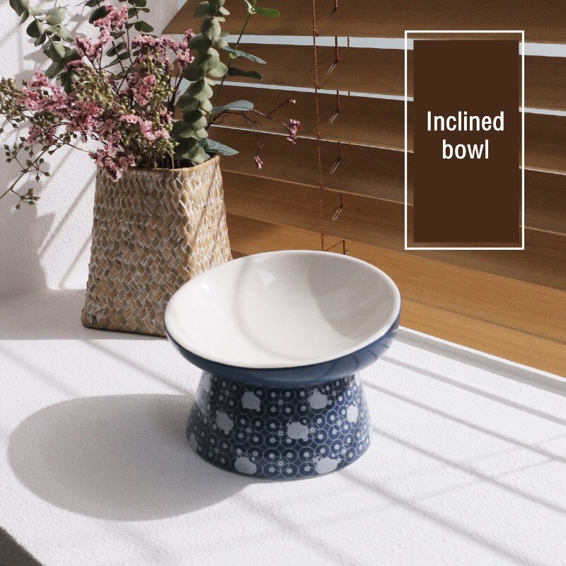 gamelle ceramique pour chat Bol incliné pour chat et chien, en céramique, Anti-vomissement, nourriture pour animaux de compagnie, mangeoire à eau, accessoires pour animaux de compagnie: 1