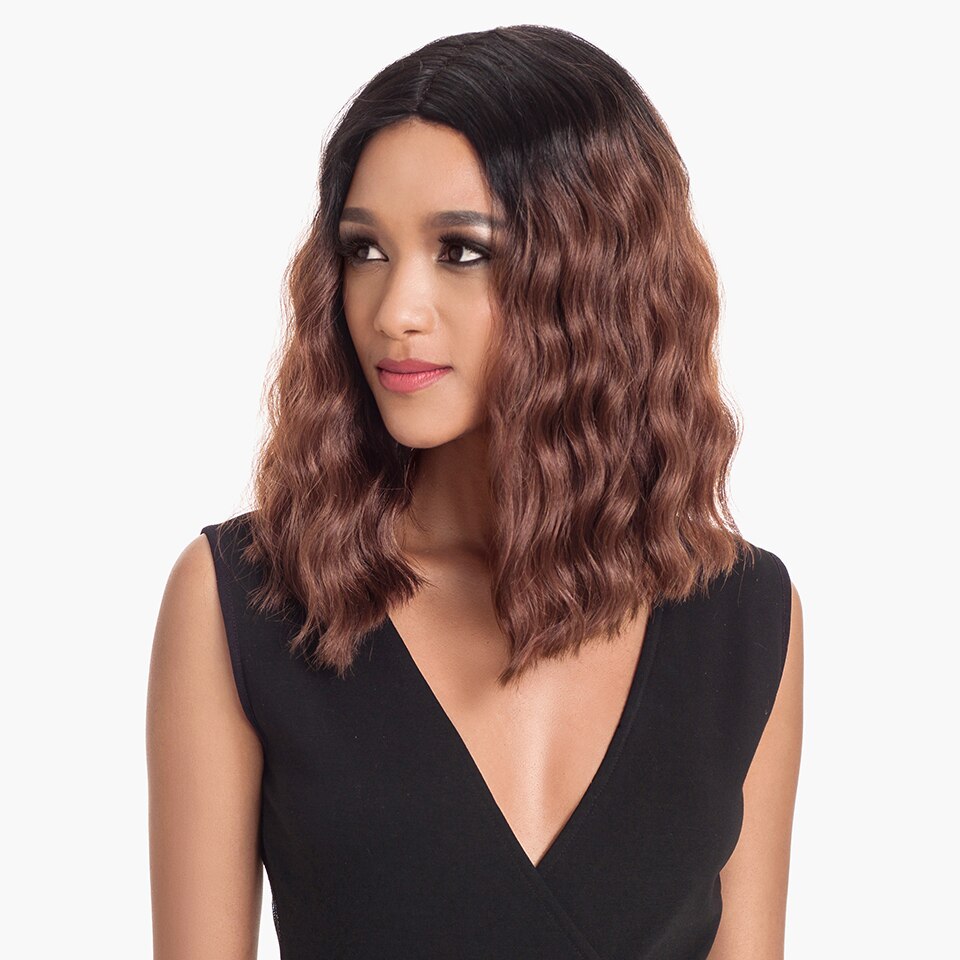 Magic Hair Synthetic Lace Front Wigs For Black Women 14Inch Heat Resistant Fiber Wigs Ombre For Women Ombre Deep Wavy Hair