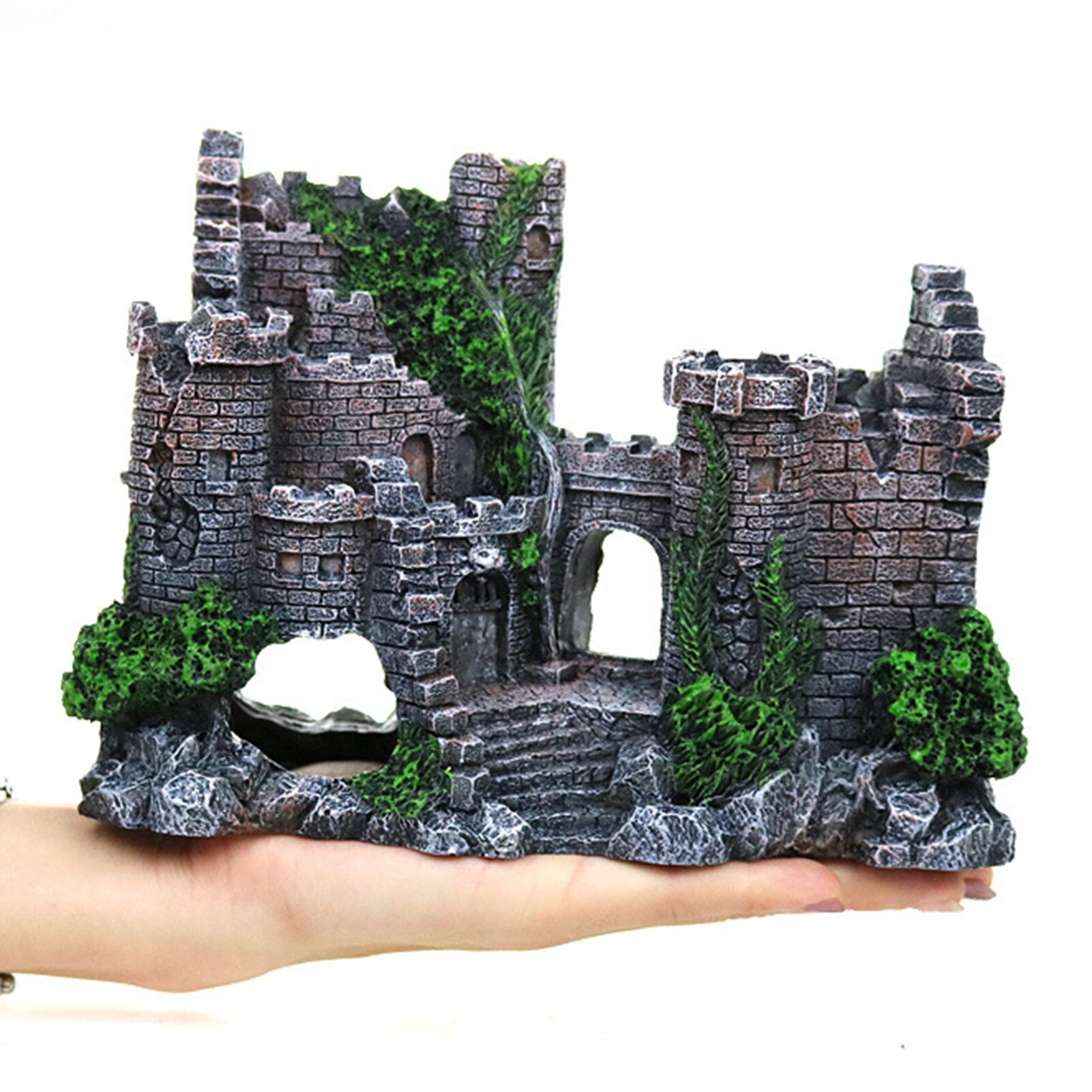 Aquarium Resin Artificial Rockery Mini Castle House Ornament Decor Landscaping Aquarium Decoration Non-toxic Mini Castle Resin