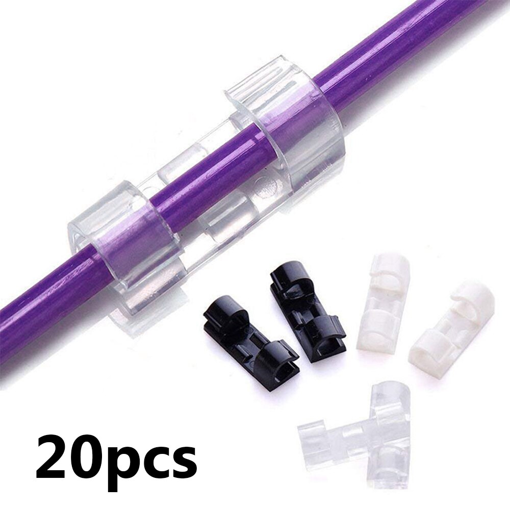 18/20pcs Cable Clips Desktop Organizer Self-Adhesive Cord Management Wire Holder Data Telephone Line Winder Fastener Clamp