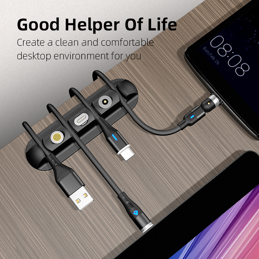 Floveme Datakabel Organisator Desktop Universele Bevestigingsklem Draad Houder Magnetische Tips Opslag Voor Usb C Type-C Kabel organizer