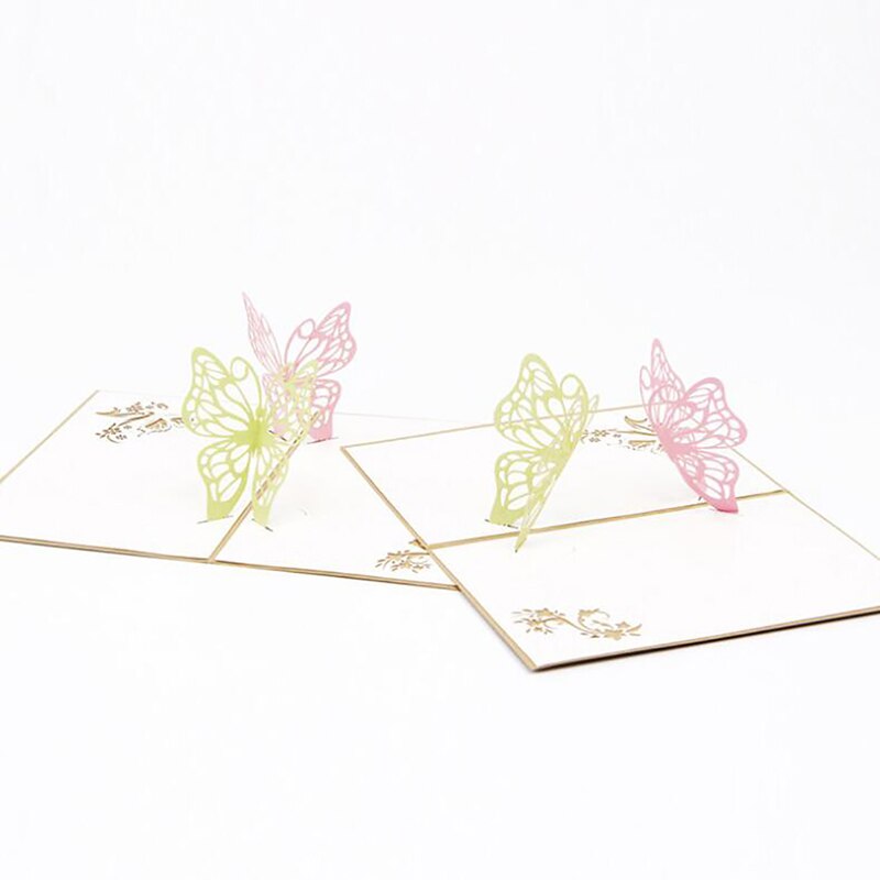 3D Pop UP Invitations Butterfly Card Paper Birthday Greeting Cards Tourist Postcard Save The Date Card