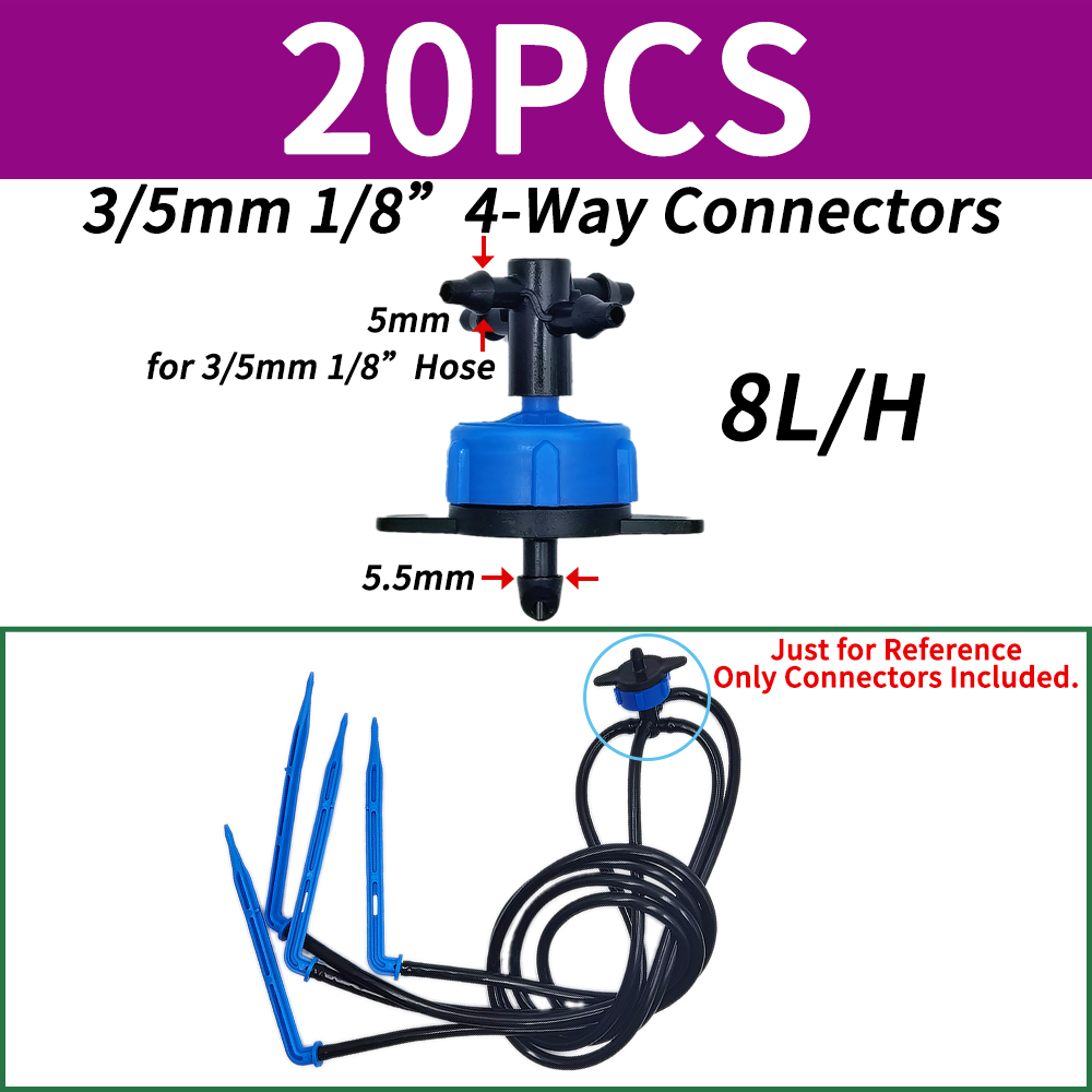 Oasis 3/5 4/7mm Hose Garden Irrigation Connectors Barbed Single Double Tee Elbow Drip Arrow Cross Coupling Watering Fitting