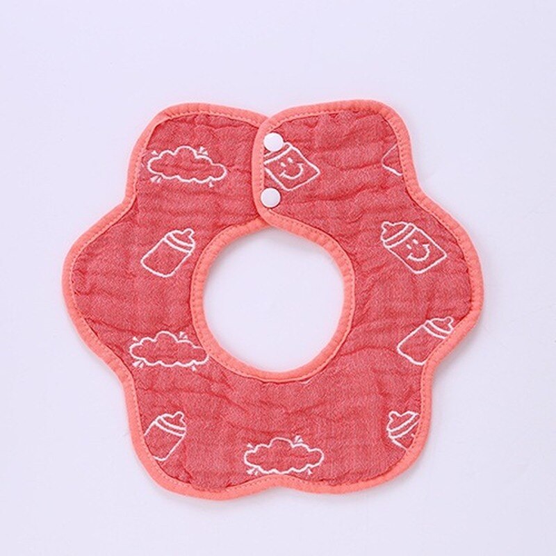 Cartoon Baby Bibs Round Neck Baby Burp Cloth Bibs 360 Degree Flower Bib for Girls Baby Clothing Bandana Bibs Absorbent: 2