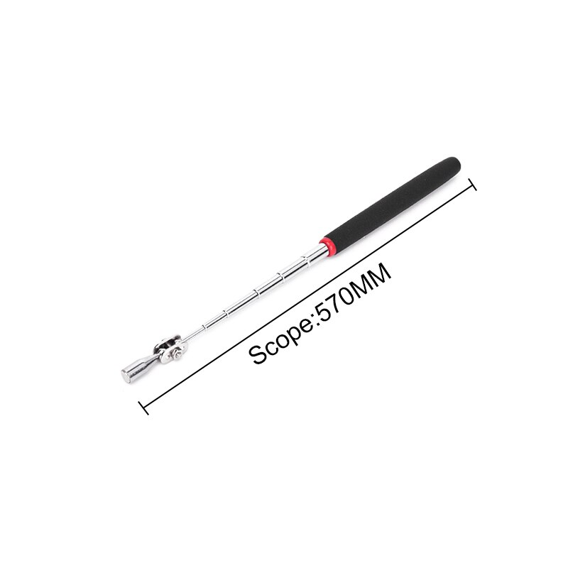 Magnetische Teleskop Pick Up Werkzeug Teleskop Magnet Stick zu Kleine Metall Picking Stift Metall Picker Saug Leistungsstarke Eisen Stick: Black  570mm