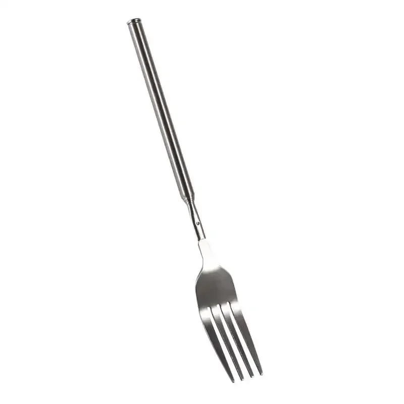 retro Gabel BBQ Teleskop Ausziehbare Abendessen Obst Nachtisch Lange Griff Gabel Edelstahl Besteck Gabel Geschirr Bento Kasten