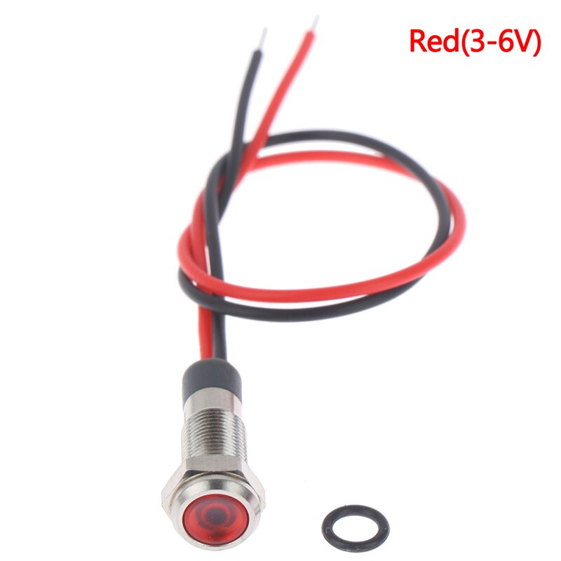 IP67 Waterproof LED Metal Warning Indicator Light 6mm Signal Lamp 3v-6v/12-24V /220v: Red 3-6V