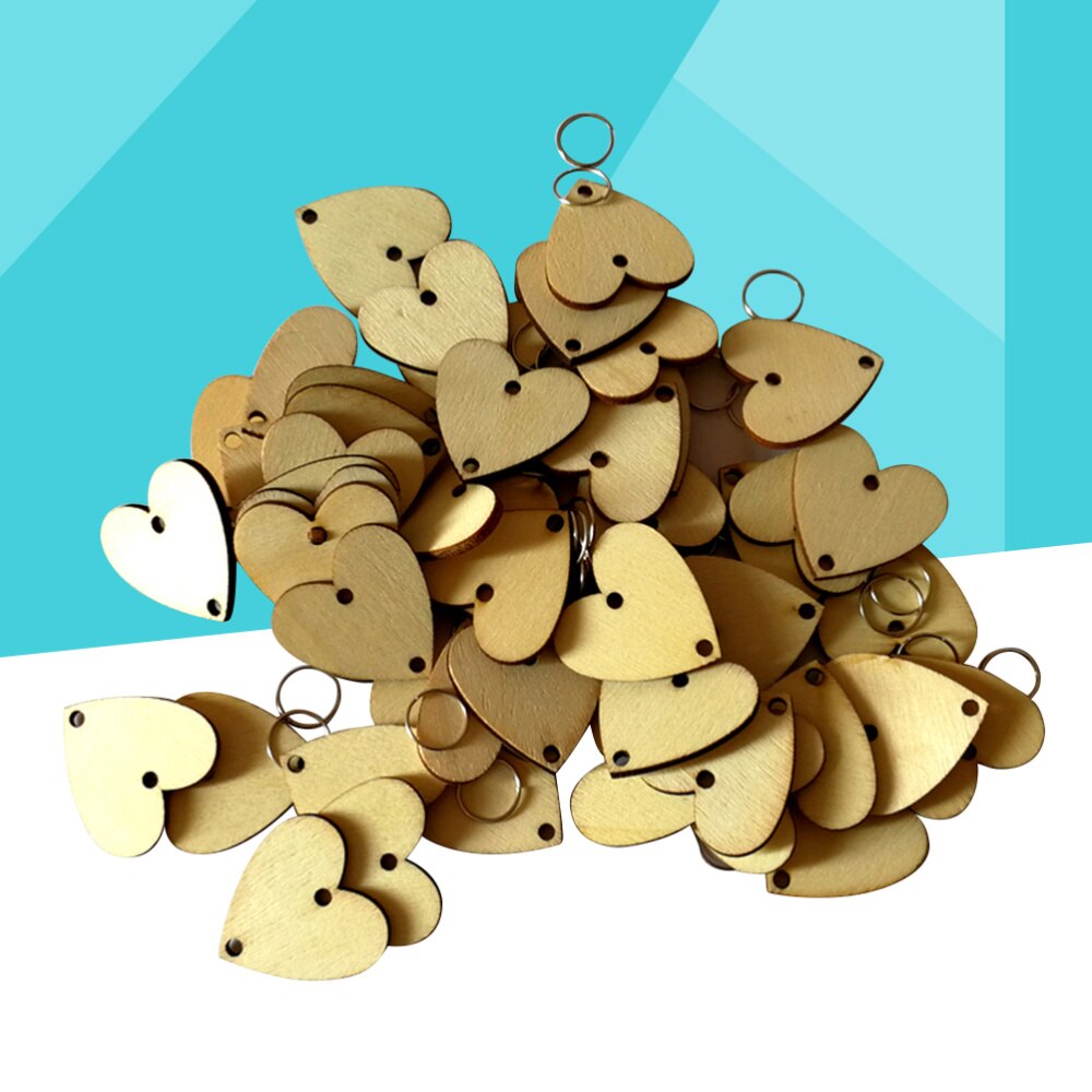 100pcs Round Wooden Slices With 100 Iron Loops Set For Birthday Reminder Hanging Wooden Plaque Board DIY Calendar Accessories Ho: light Burlywood