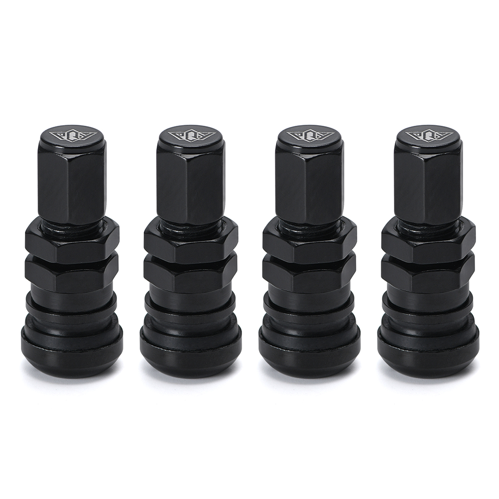 4 unids/set Universal de la motocicleta de la rueda del coche de válvula de neumático sin tubo tapones de válvula para neumáticos vástago de válvula de Metal de aluminio aire vástago de válvula VR-WR11: Gris oscuro