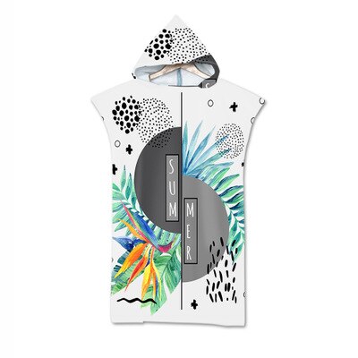 Bad strand pool svømning håndklæde kappe mikrofiber hætte surf poncho håndklæde udendørs skifteskab tropisk badekåbe våddragt voksen: F poncho håndklæde