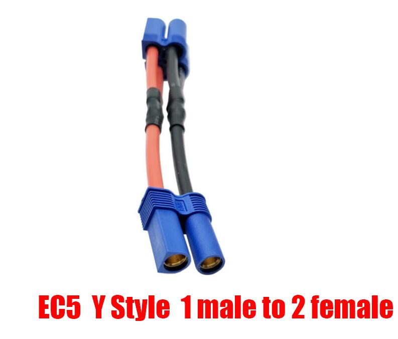 EC5 Parallel Batterij Connector Kabel Dual Extension Y Splitter 12AWG Silicone Draad 10Cm Y / O Stijl Voor Rc speelgoed: Y 1 male to 2 female