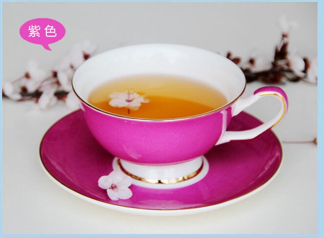 220ML, bunte knochen China kaffee tasse und untertasse einstellen, nespresso tasse einstellen, tazas Cafe termos kaffee becher, Cappuccino tasse einstellen: LILA