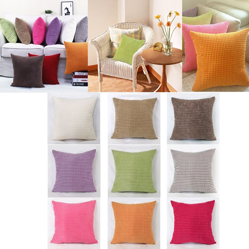 Almohadón decorativo liso y suave de pana de 1 Uds., conjunto de fundas de almohada, funda de cojín para sofá, dormitorio, coche de 24x24 pulgadas 60x60 cm