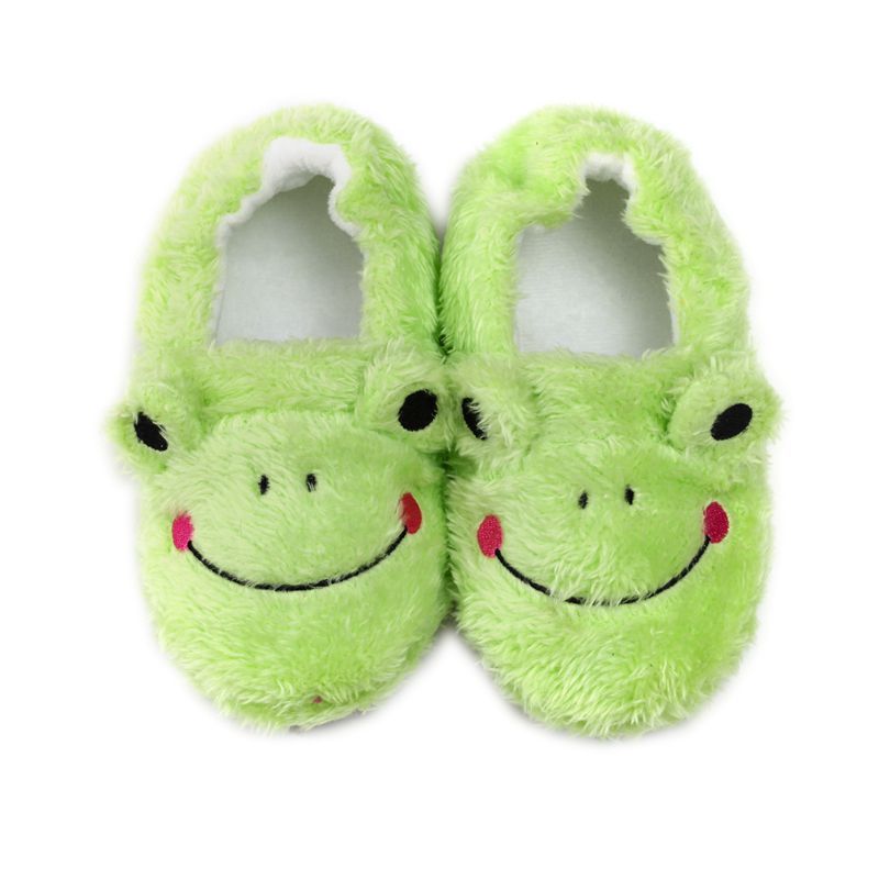 Ulknn kinderschoenen jongens meisjes cartoon panda meisjes huisschoenen voor kinderen winter jongens binnen slaapkamer pantoffels warme fluwelen baby: Kikker / Binnenzool 19.5cm