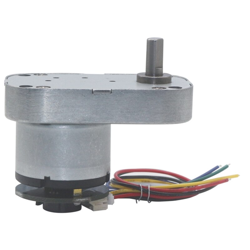 DC 12V Low Speed High Torque Worm Metal Gearbox Gear Motor with Encoder Reversible Electric Geared Motor Gearmotors