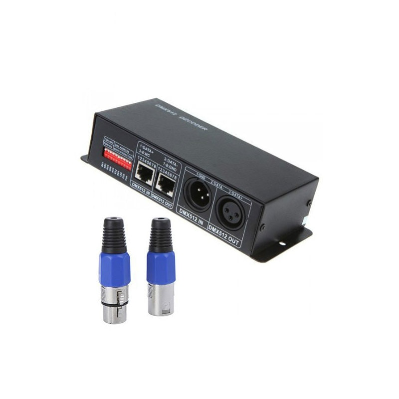 4CH DC12-24V RGBW DMX 512 Decoder led controller, RGB LED DMX512 decoder 4 Kanaals * 8A voor LED Strip Licht