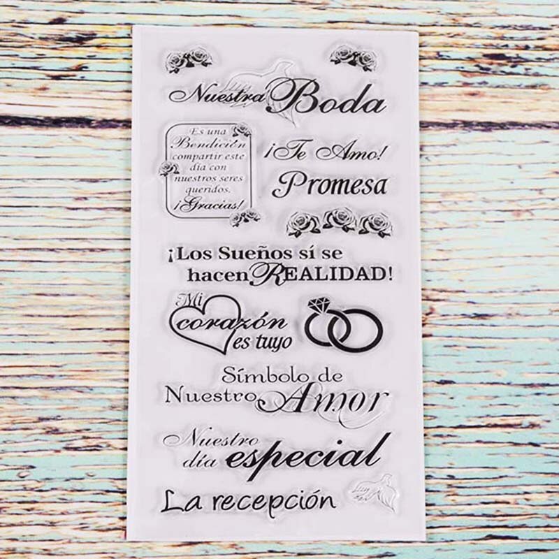 Mama Papa Spaans Transparant Clear Stempel Voor Diy Scrapbooking/Card Making/Kids Kerst Fun Decoratie Benodigdheden: 400129