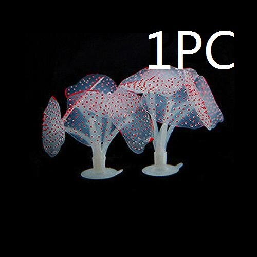 1PC meduse fluorescenti artificiali acquario pesce carro armato decorazione corallo piante acquatiche abbellimento sei bellissimi colori: rosso 1pezzi