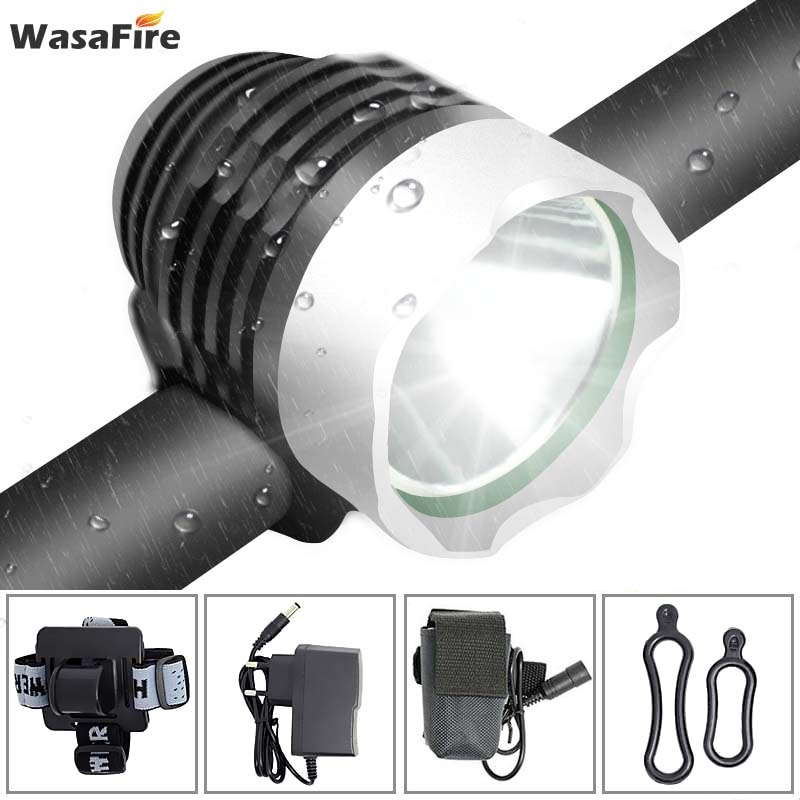 WasaFire XML T6 Fiets Front Light LED 2000lm 3 Modes Waterdichte Fiets Licht MTB Fiets Koplamp 6400mAh Batterij