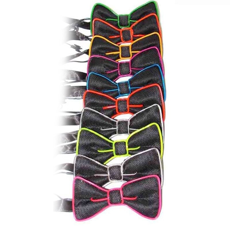 Men LED Wire Flashing Light Up Bow Tie Luminous Bow Tie Necktie For Men Club Wedding Dance Party Christmas Year