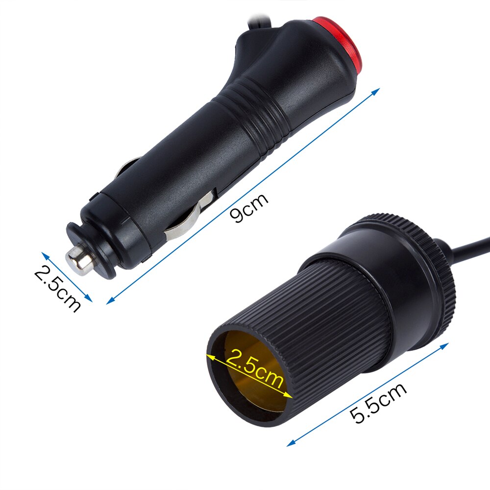 Kwokker universele autolader sigarettenaansteker splitter 12v stopcontact stekker stroomadapter connector auto verlengkabel adapters