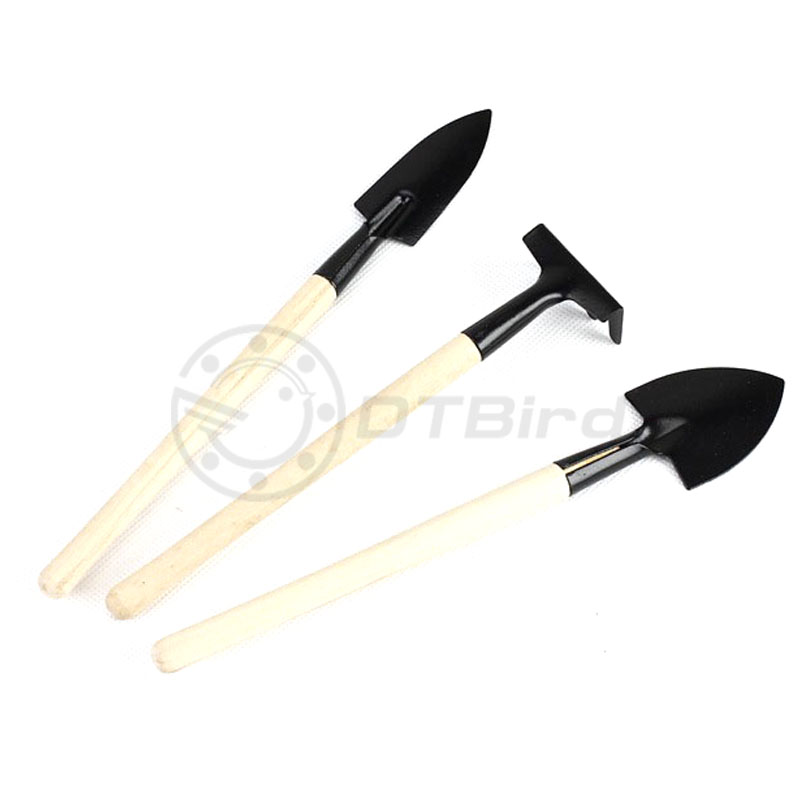 3Pcs Mini Schop Hark Set Mini Tuin Gereedschap Bonsai Gereedschap Set Houten Handvat Metal Head Schop Voor Bloemen Ingemaakte planten DT6: A Style