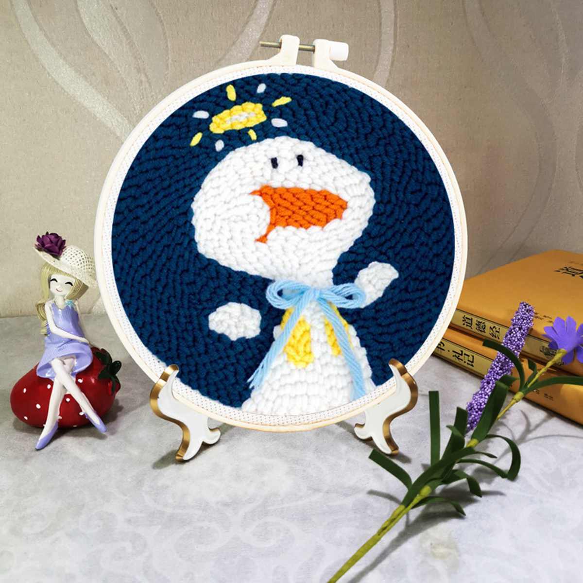 Diy broderi regnbue håndarbejde håndarbejde begynder korssting kit klud maleri broderi cirkel boligindretning hoop nål