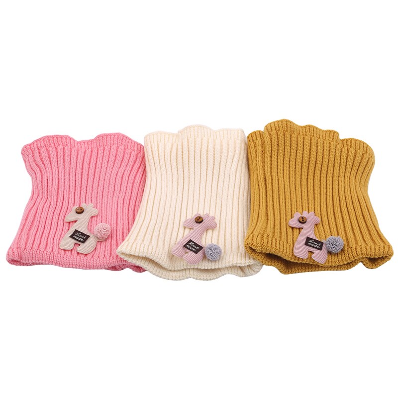 Toddler Children Knitted Neck Scarf Cartoon Warmer Crochet Cowl Collar Circle Warmer Winter Casual Soft Scarves For Baby