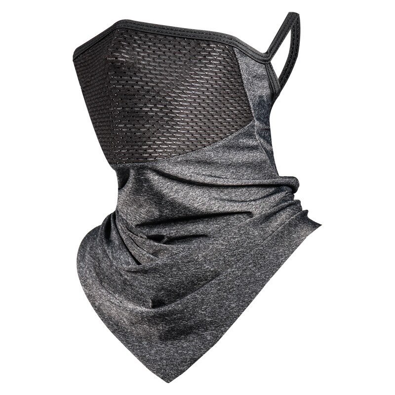 Män vandring cykla helmask bandana andningsbar cykelmask sporthalsduk sommar balaclava cykelsport halvansiktsmask: Mörkgrå