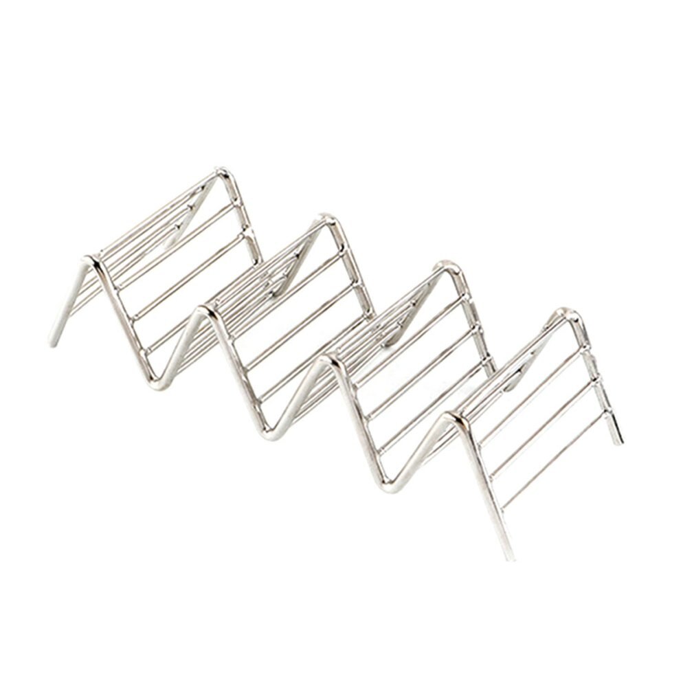 Wave Shape Stainless Steel Holders Rack Food Hard Stand Display Holds Kitchen Restaurant Tools Corn Roll Holder: 02